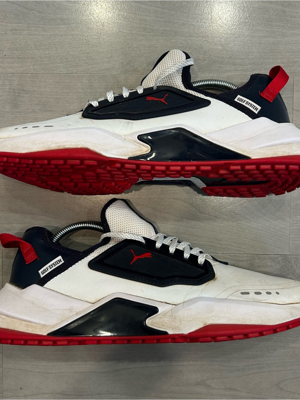 Puma GS One 195405-04 Mens 11.5 White/Red Spikeless Golf System Shoes Sneakers